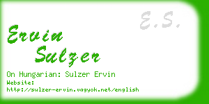 ervin sulzer business card